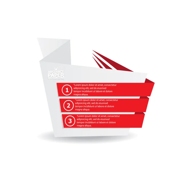 Vector origami papper röd banderoll. — Stock vektor