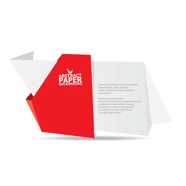 Vector origami papel banner rojo . — Vector de stock