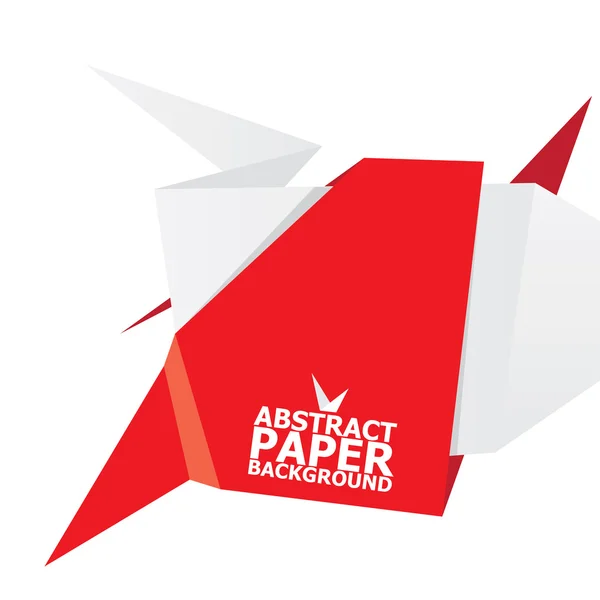 Vector origami papier rood banner. — Stockvector