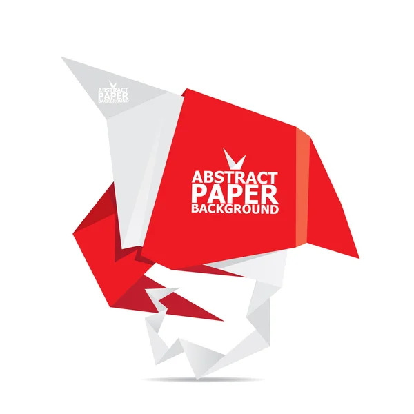 Vector origami paper red banner. — Stock Vector