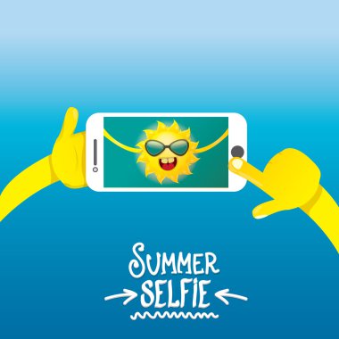 Yaz selfie vektör kavramı arka plan.