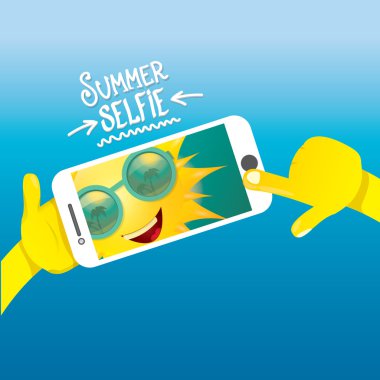 Yaz selfie vektör kavramı arka plan.