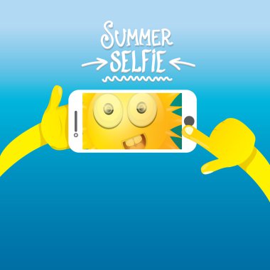 Yaz selfie vektör kavramı arka plan.