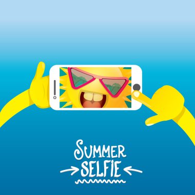 Yaz selfie vektör kavramı arka plan.