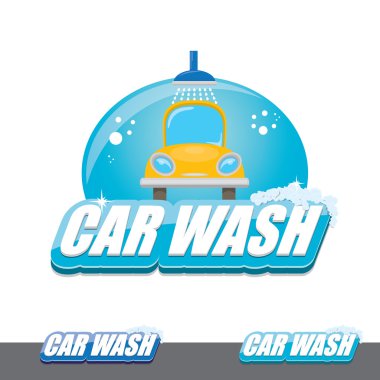 Oto yıkama Icons set üzerinde beyaz izole vektör.