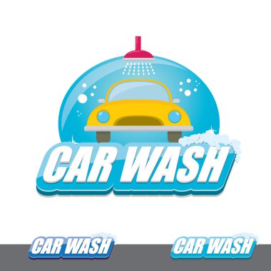 Oto yıkama Icons set üzerinde beyaz izole vektör.