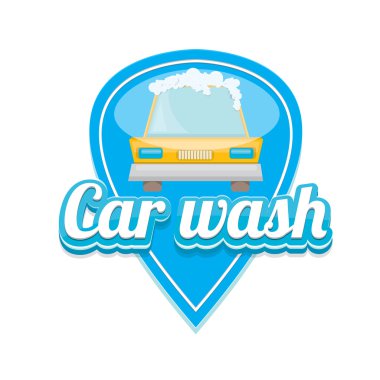 Oto yıkama Icons set üzerinde beyaz izole vektör.