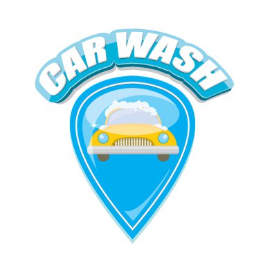 Oto yıkama Icons set üzerinde beyaz izole vektör.