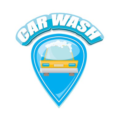 Oto yıkama Icons set üzerinde beyaz izole vektör.