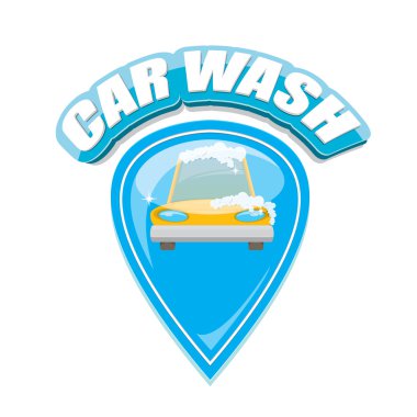 Oto yıkama Icons set üzerinde beyaz izole vektör.