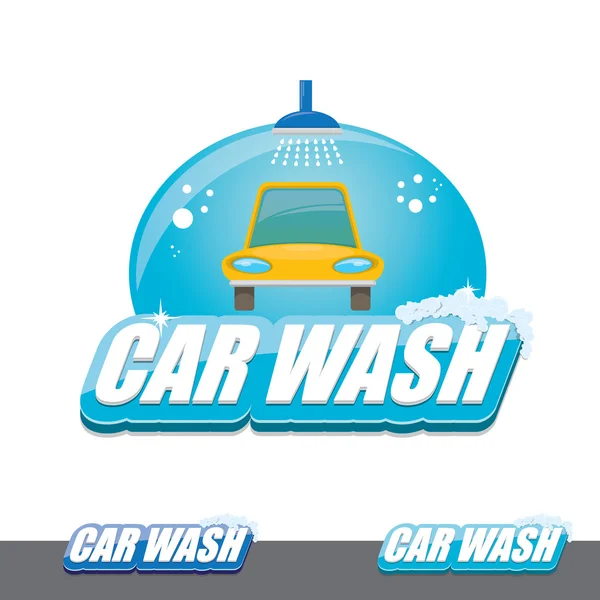 Vector Car wash icons set isolated on white. — Stock Vector