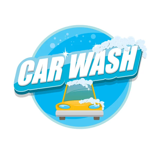 Vector Car wash icons set isolated on white. — Stock Vector