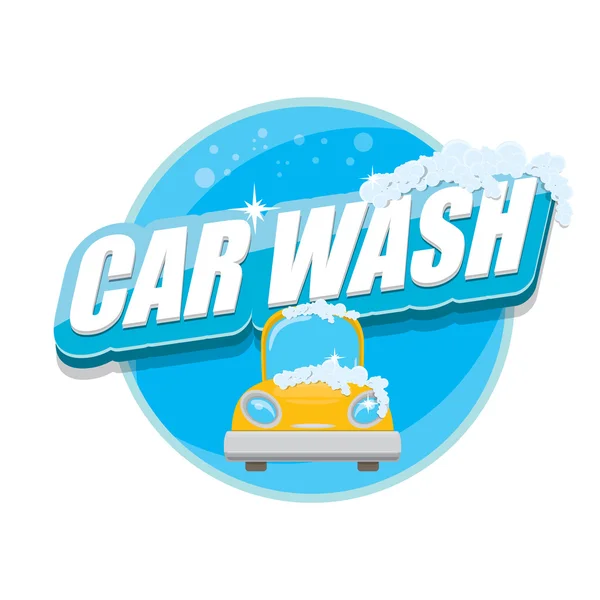 Vector Car wash icons set isolated on white. — Stock Vector