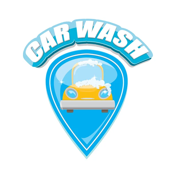 Vector Car wash icons set isolated on white. — Stock Vector