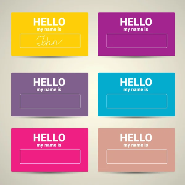 Hello My Name Is. Name Tag Set. — Stock Vector