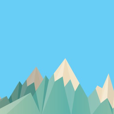 Düşük Poli dağlar web afiş