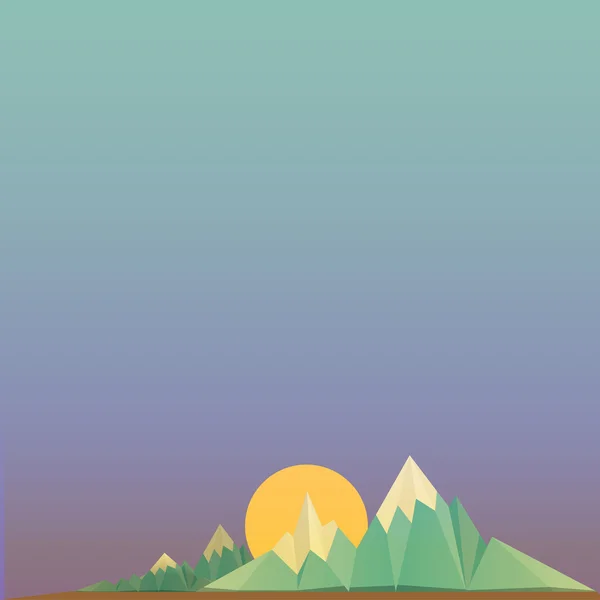 Low poly Mountains web banner — Stock Vector