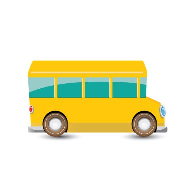 komik karikatür turuncu okul otobüsü