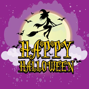 vektör mutlu Cadılar Bayramı kartı tasarım şablonu.