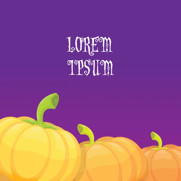 Halloween uitnodiging grens met pompoenen vector — Stockvector