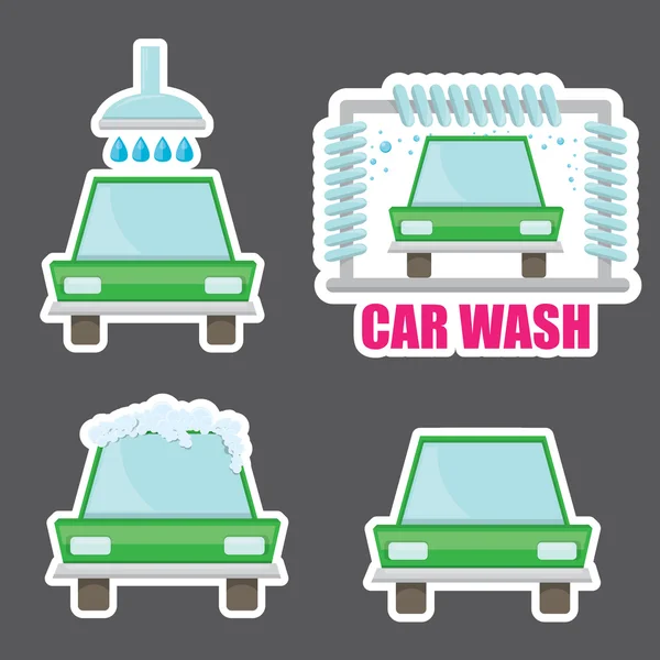 Orange vector Car wash icons set . — Stock Vector