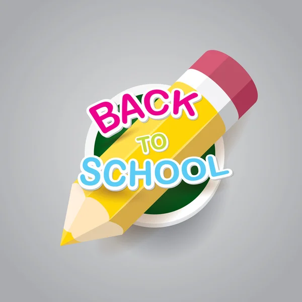 Crayon avec texte Retour à l'école fond vectoriel . — Image vectorielle