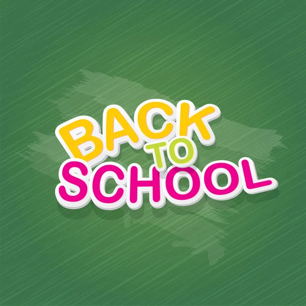 Welcome Back to school text on green chalkboard — Stock Vector