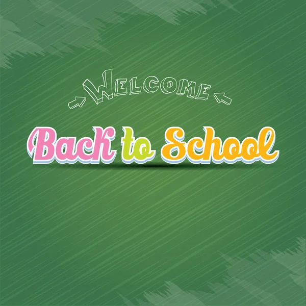 Bienvenue Texte de retour à l'école sur tableau vert — Image vectorielle