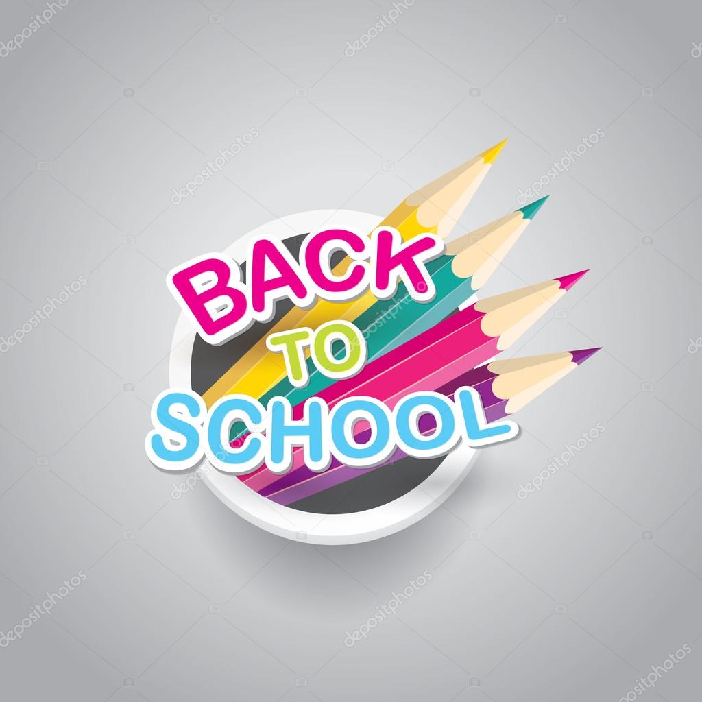 Orange pencil with text Back to school vector background. back to school vector concept illustration.