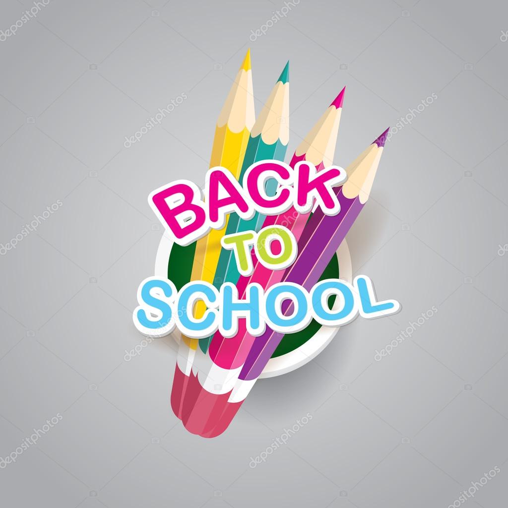 Orange pencil with text Back to school vector background. back to school vector concept illustration.