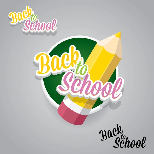 Crayon avec texte Retour à l'école fond vectoriel . — Image vectorielle