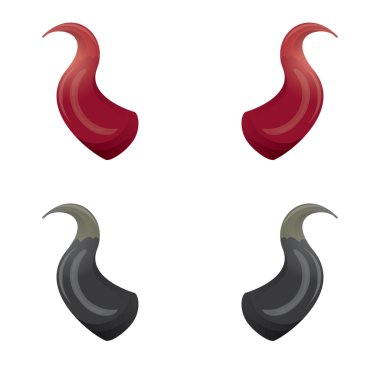 Kırmızı ve siyah vektör şeytan boynuzu izole