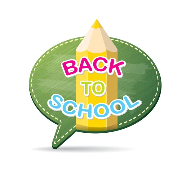 Back to school label on green speech bubble — Stock Vector