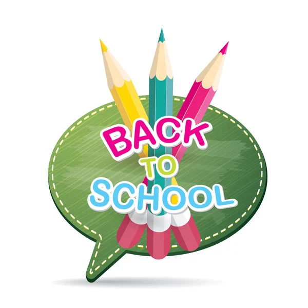 Back to school label on green speech bubble — Stock Vector