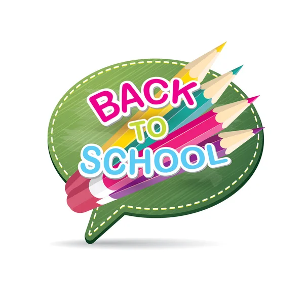 Back to school label on green speech bubble — Stock Vector