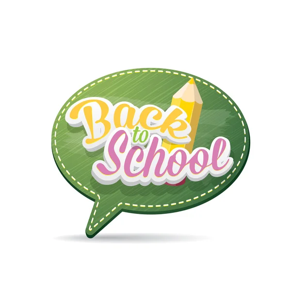 Back to school label on green speech bubble — Stock Vector