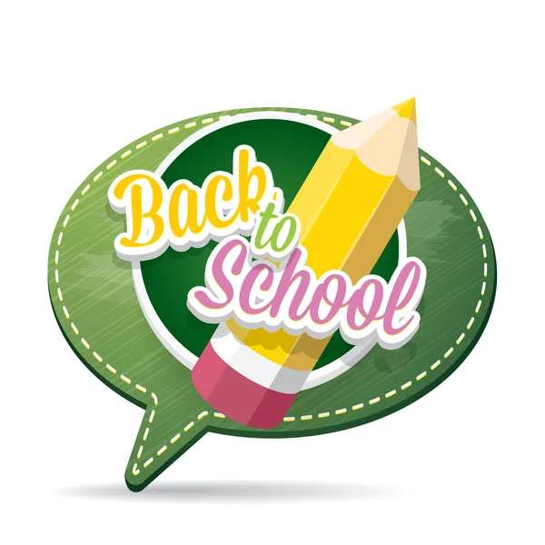 Back to school label on green speech bubble — Stock Vector