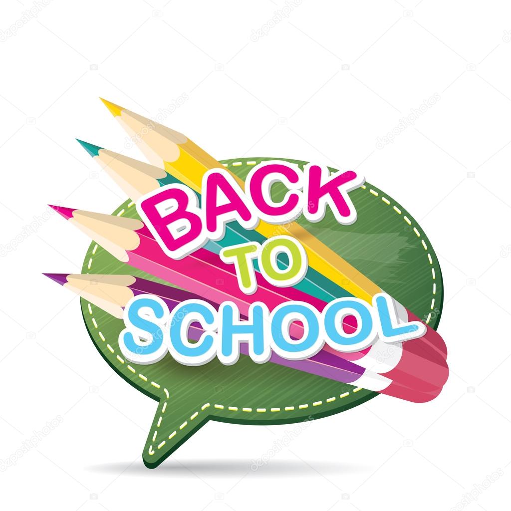 Back to school label on green speech bubble vector background. back to school vector concept icon illustration.