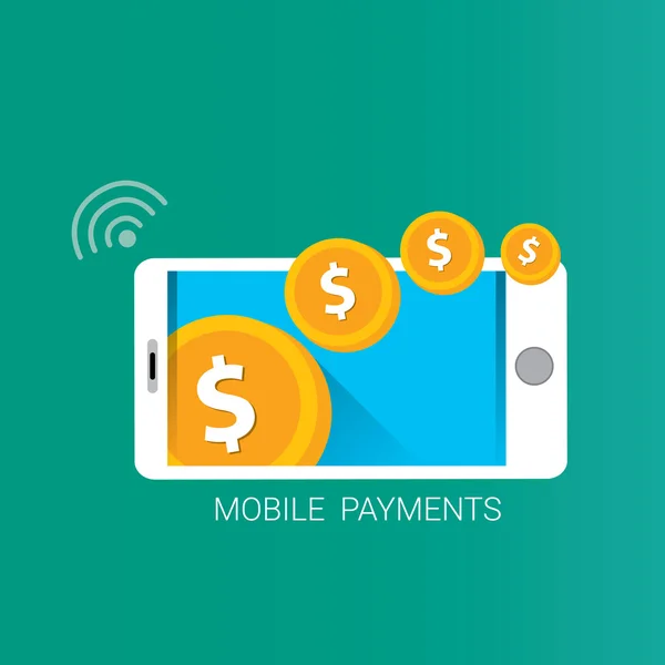 Flsmartphone przetwarzanie płatności mobilnych — Wektor stockowy