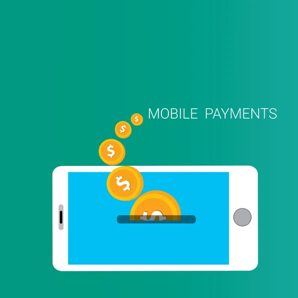 Flsmartphone verwerking van mobiele betalingen — Stockvector