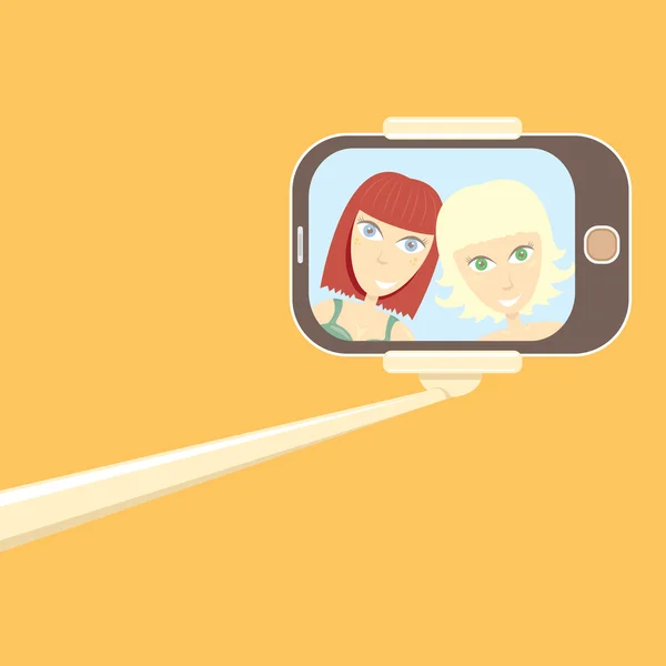 Selfie persone cartone animato vettoriale illustrazione . — Vettoriale Stock