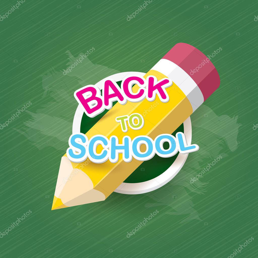 Orange pencil with text Back to school vector background. back to school vector concept illustration.