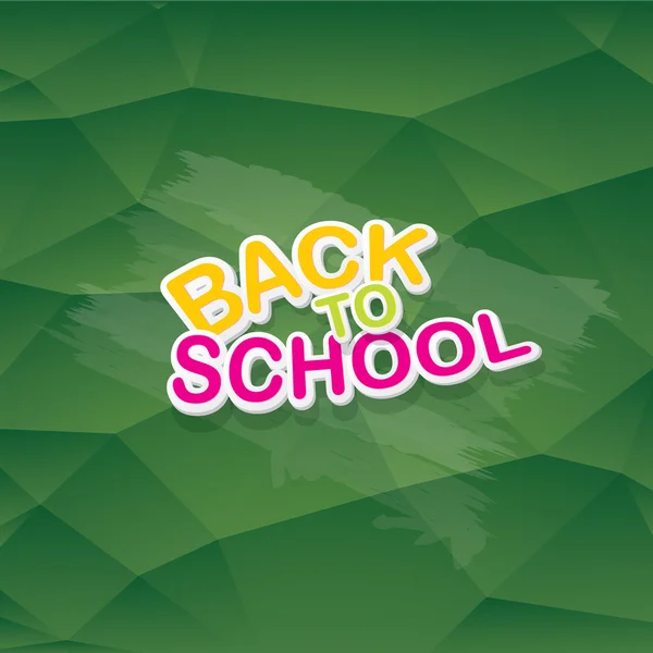 Bentornato a scuola testo su lavagna verde — Vettoriale Stock