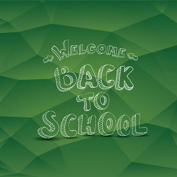 Welcome Back to school text on green chalkboard — Stock Vector