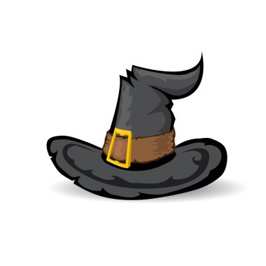 resimde beyaz izole uzun boylu cadı şapka