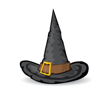 resimde beyaz izole uzun boylu cadı şapka