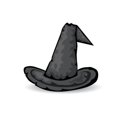 resimde beyaz izole uzun boylu cadı şapka