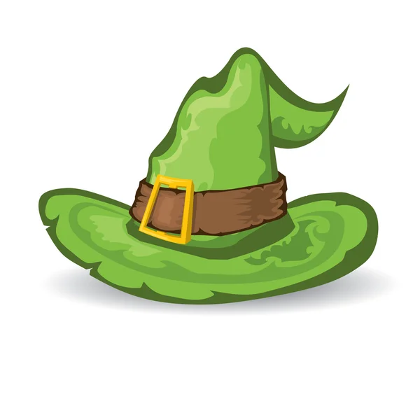 Obrázek zeleného vysoká čarodějnice klobouk — Stockový vektor