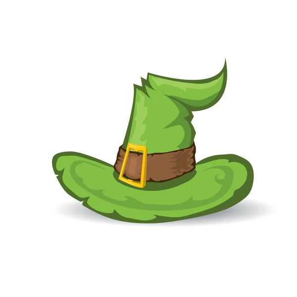 Illustration de chapeau de sorcière grand vert — Image vectorielle