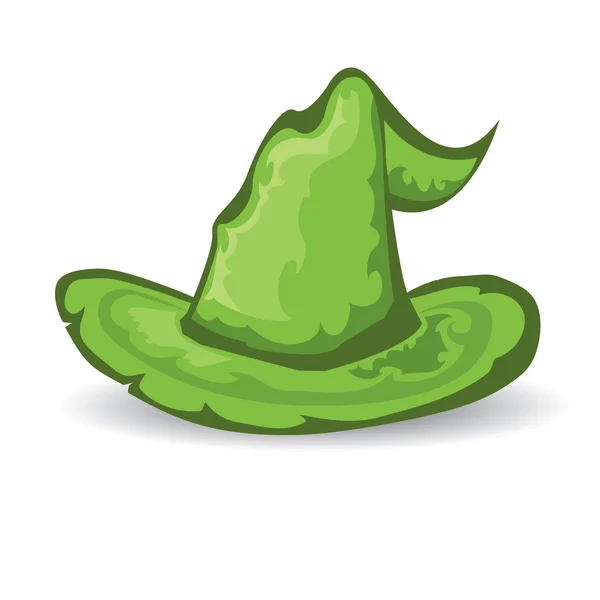 Illustration de chapeau de sorcière grand vert — Image vectorielle